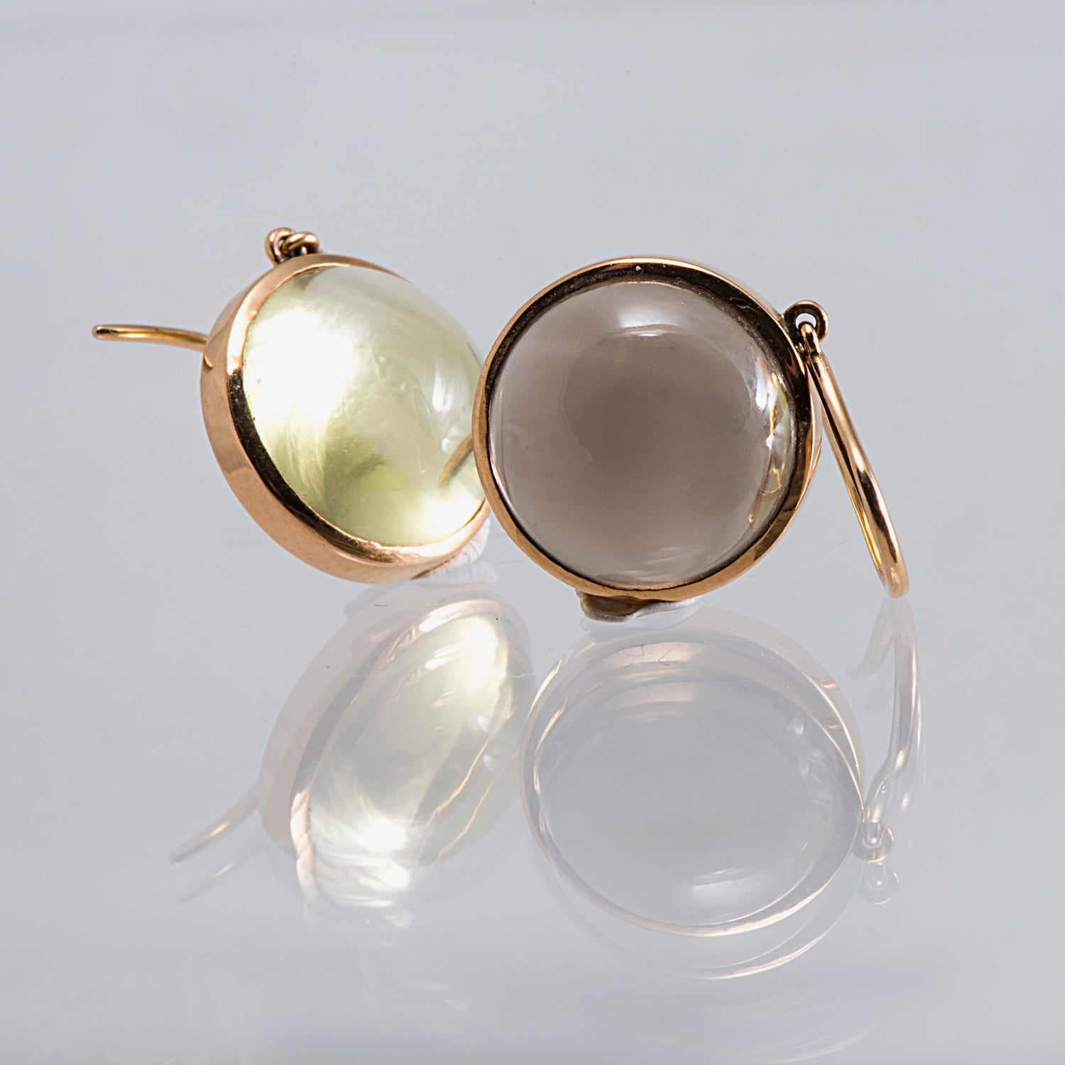 Smokey Quartz And Citrine Drop Earrings