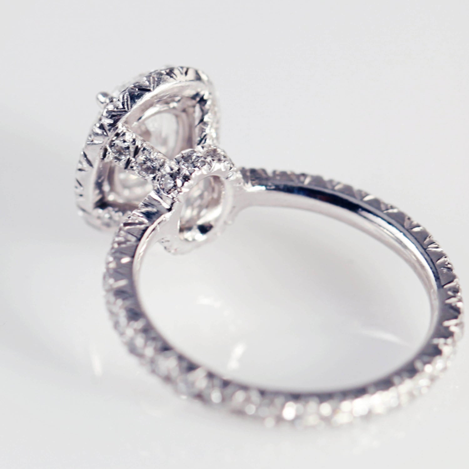Oval Diamond Micro-Pave Set Cluster Ring