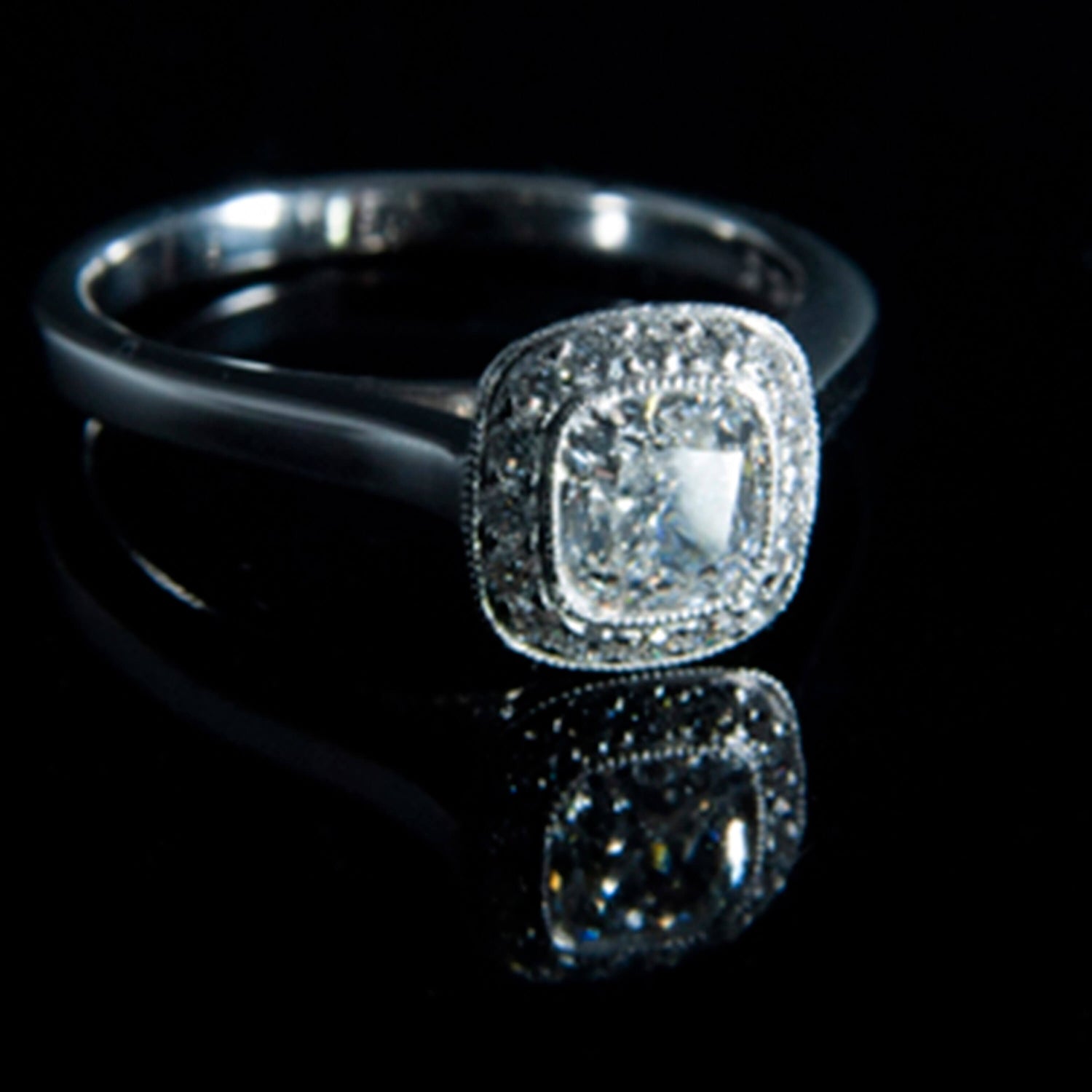 Asscher Cut Diamond Cluster Ring