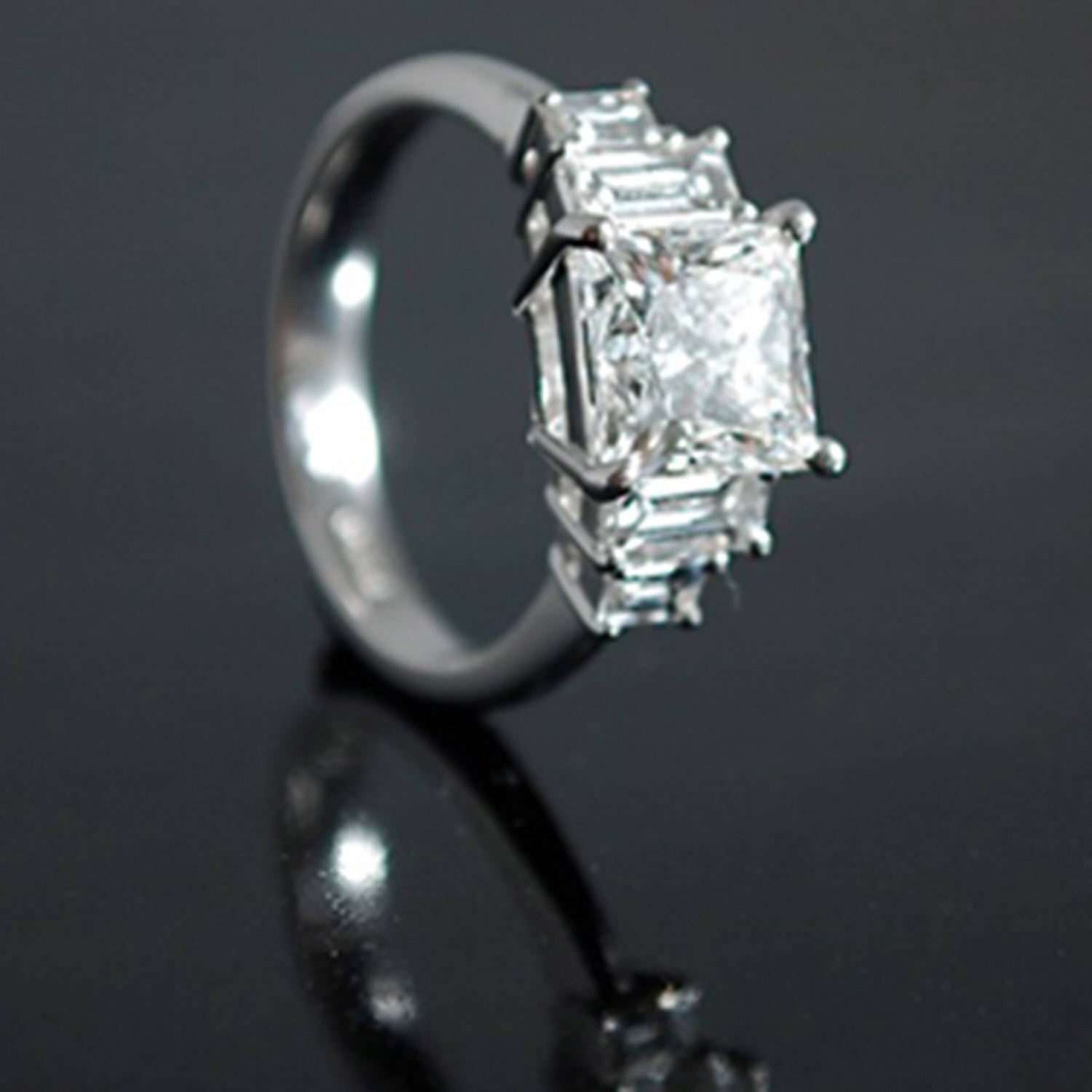 Princess Cut Diamond Art Deco Style Ring