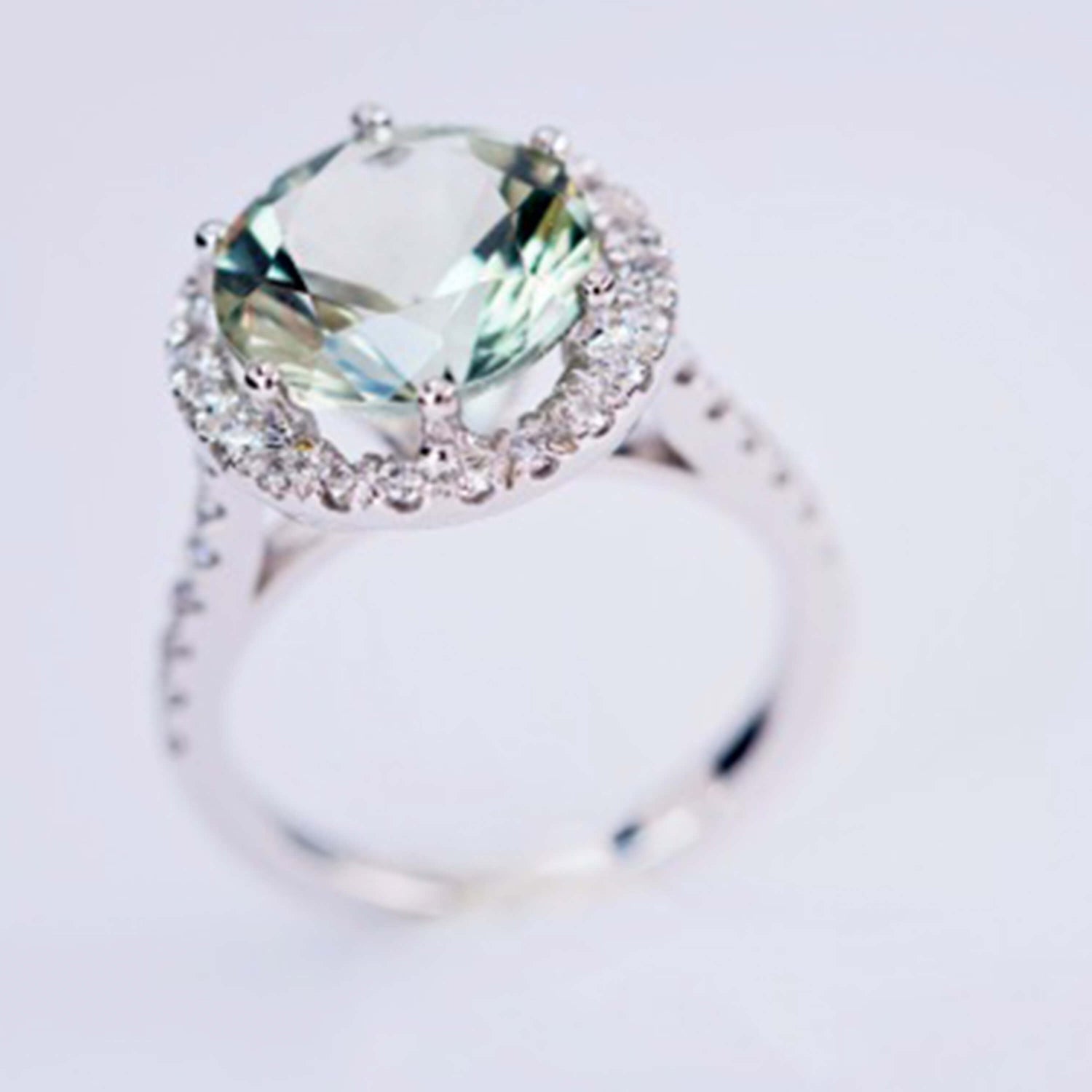 Green Sapphire And Diamond Ring