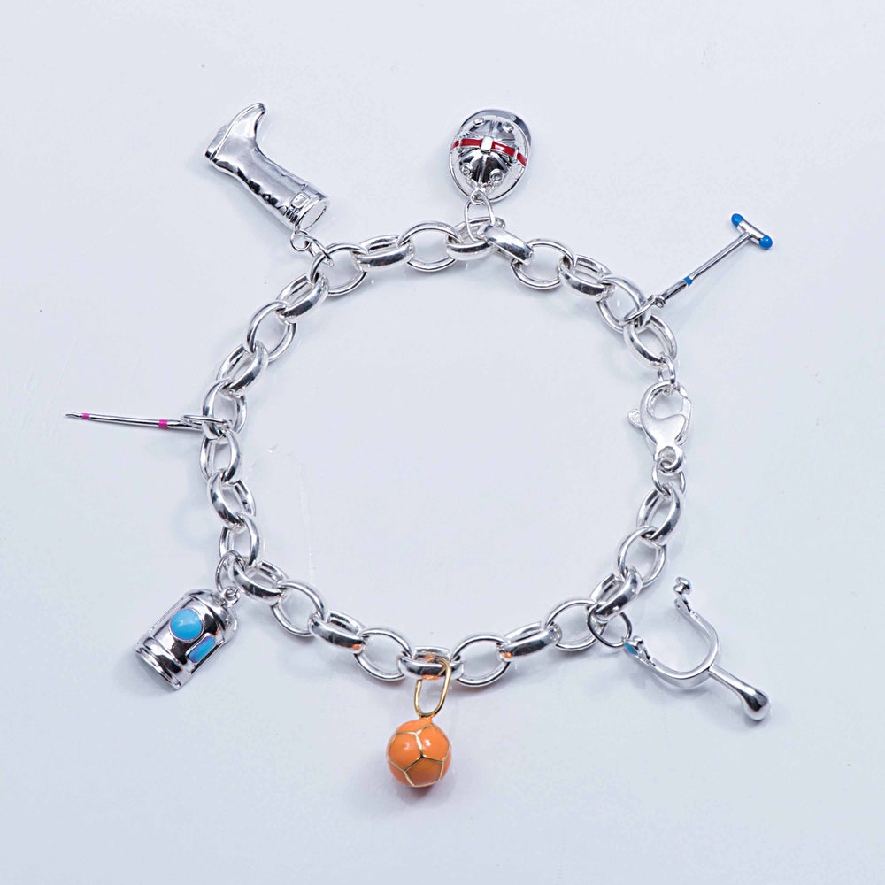 Sterling Silver and Blue Enamel 'Neck Shot' Mallet Charm