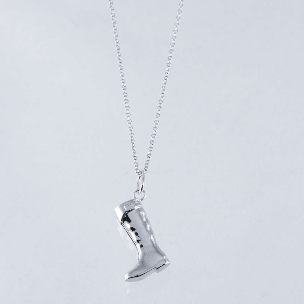 Sterling Silver Polo Boot Charm With Enamel Zip