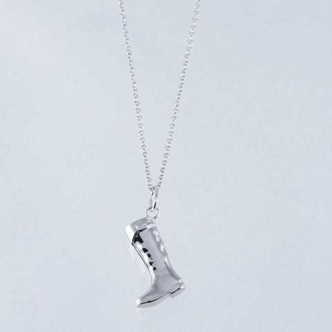 Sterling Silver Polo Boot Charm With Enamel Zip