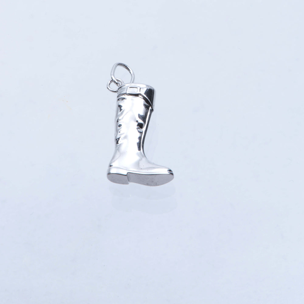 Sterling Silver Polo Boot Charm With Enamel Zip