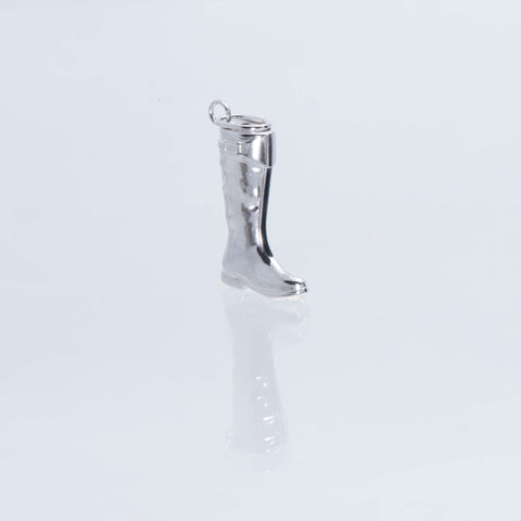 Sterling Silver Polo Boot Charm With Enamel Zip