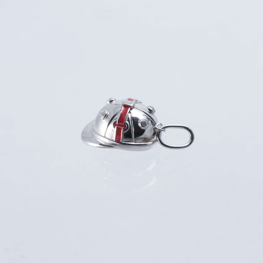Sterling Silver And Enamel Polo Hat Charm