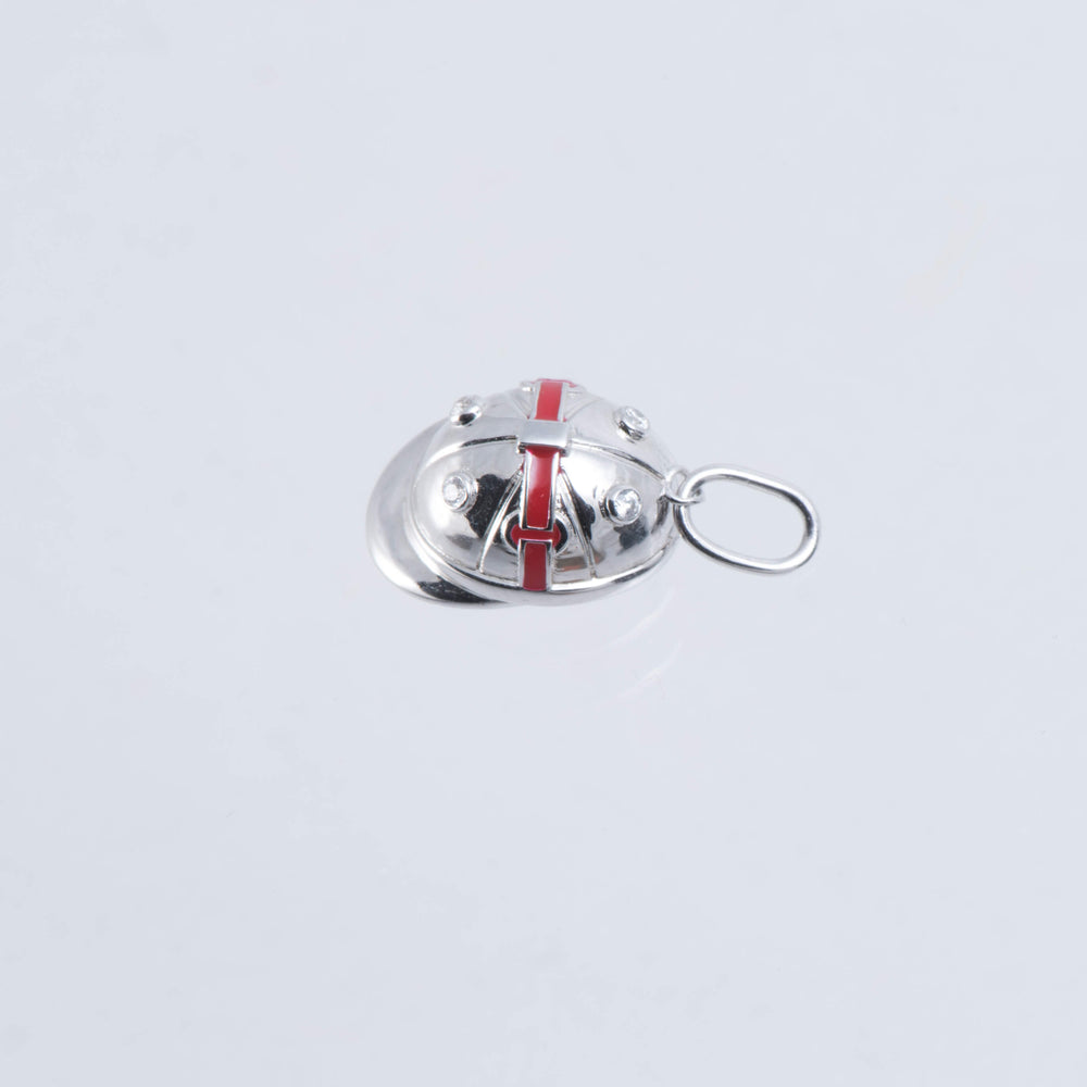 Sterling Silver And Enamel Polo Hat Charm