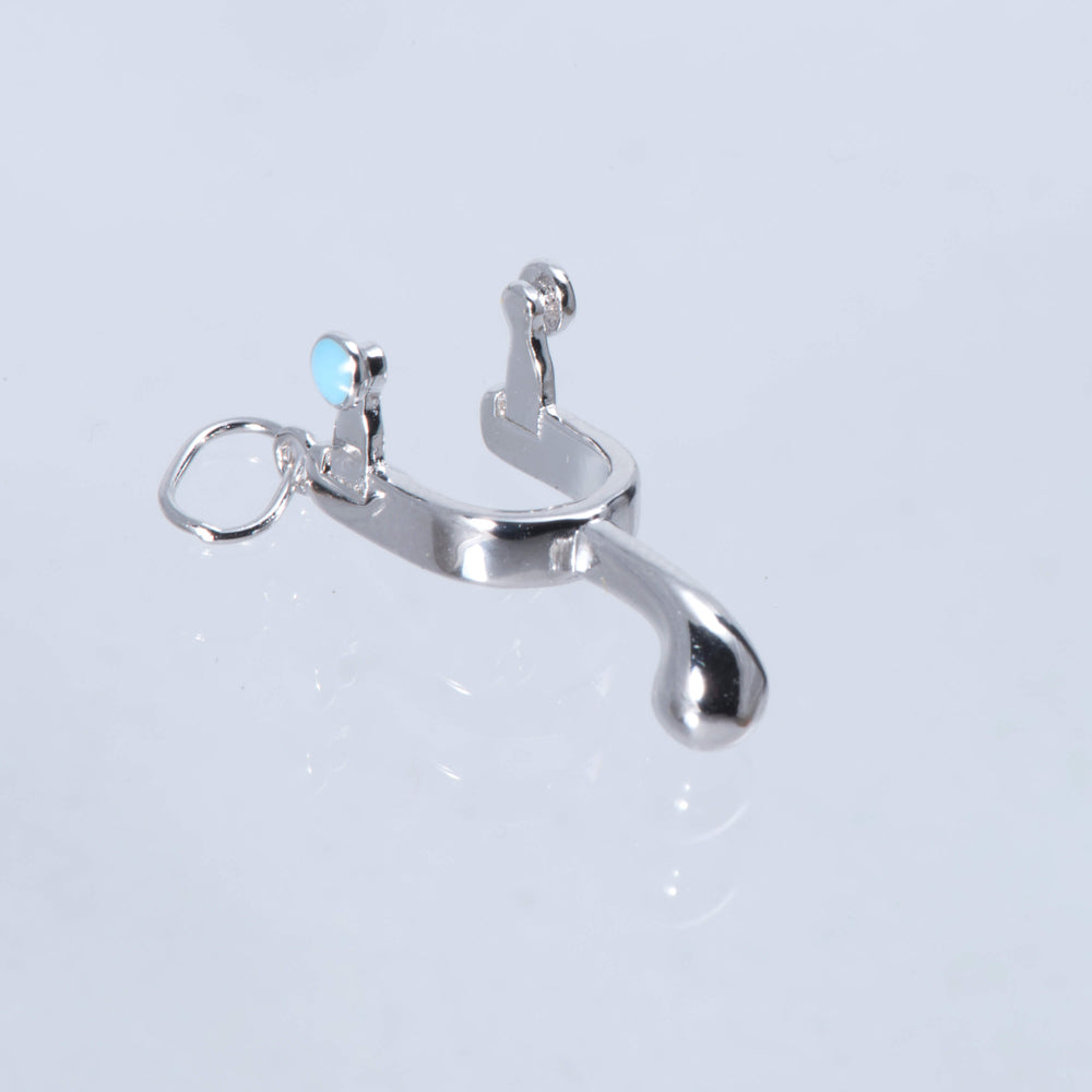 Sterling Silver and Enamel Spur Charm