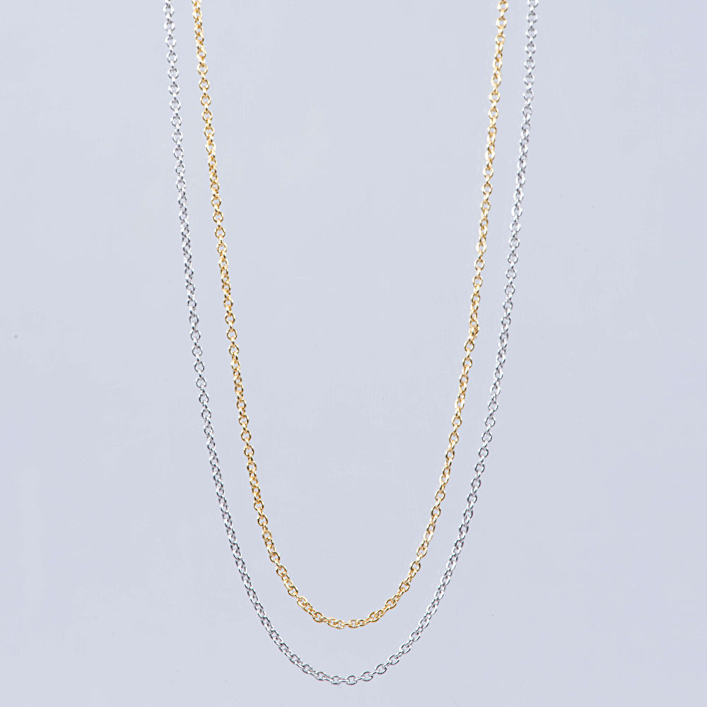 Sterling Silver and 18ct Yellow Gold Trace Link Chain