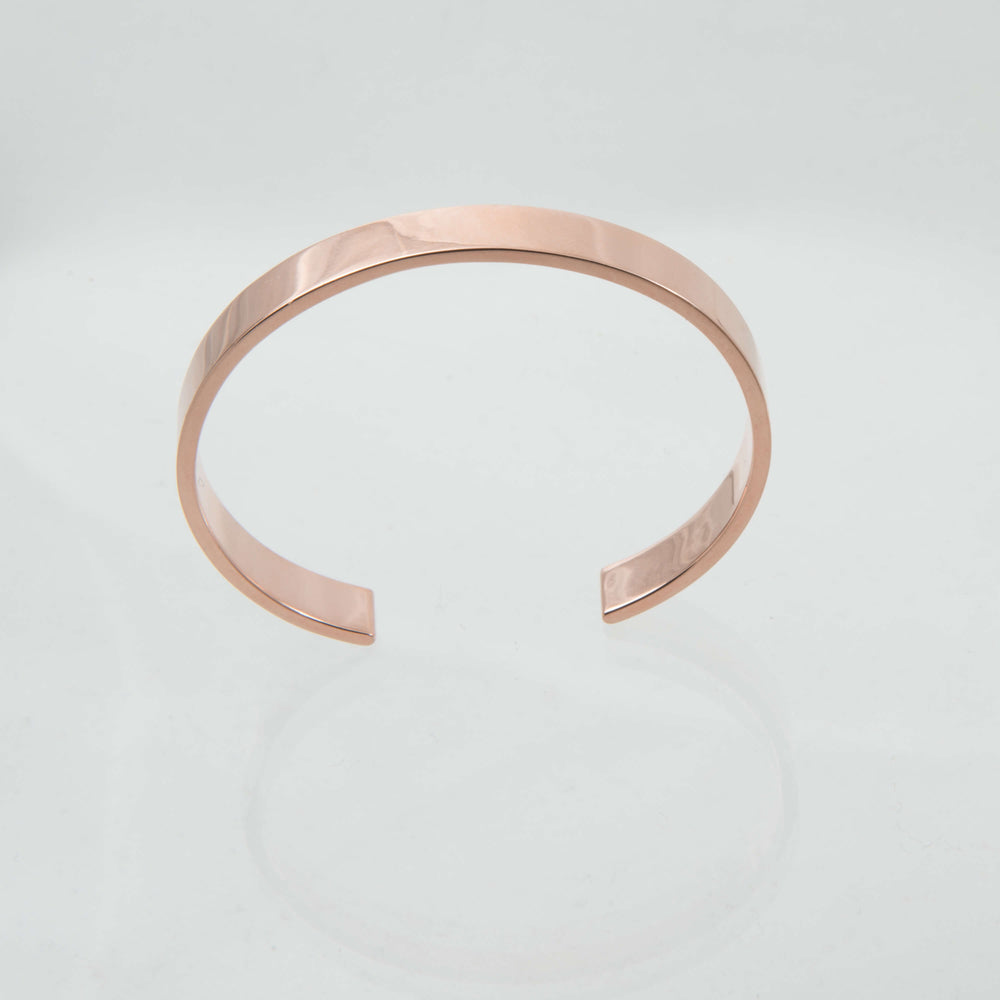 Sterling Silver and 18ct Rose Gold Torque Bangle