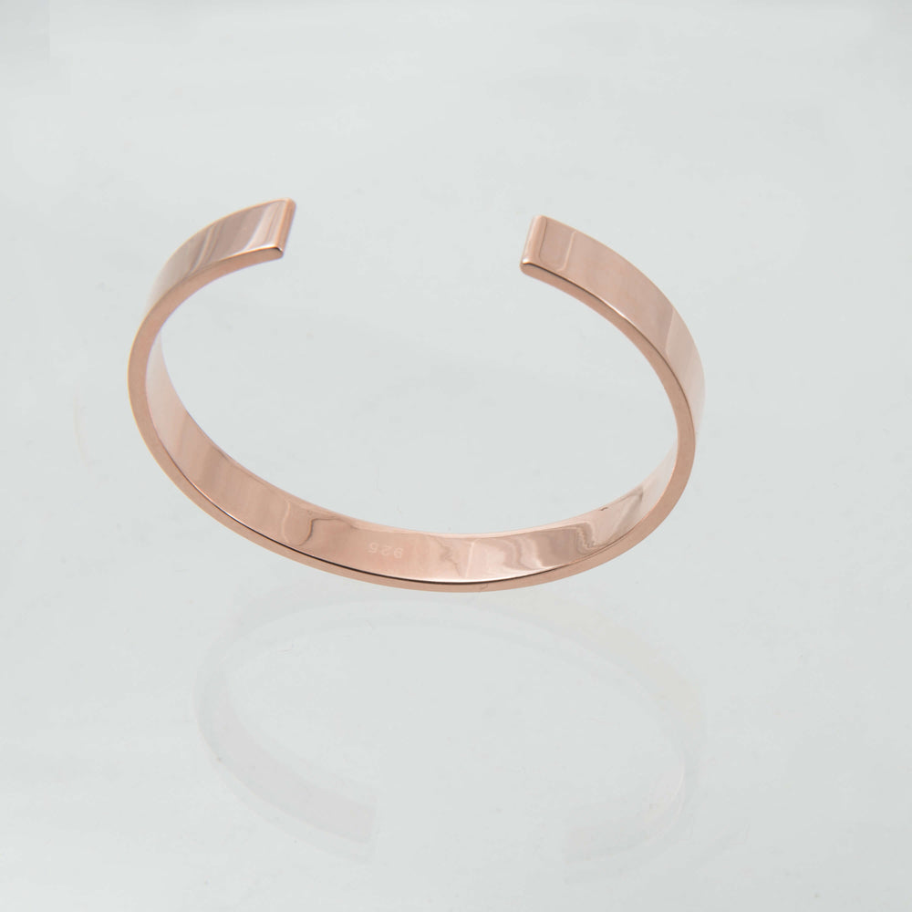 Sterling Silver and 18ct Rose Gold Torque Bangle
