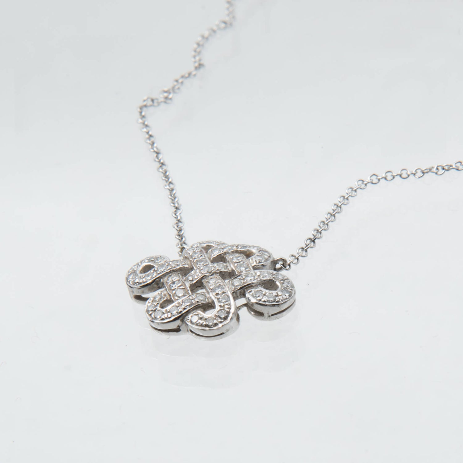 Diamond Set Chinese Knot Necklace