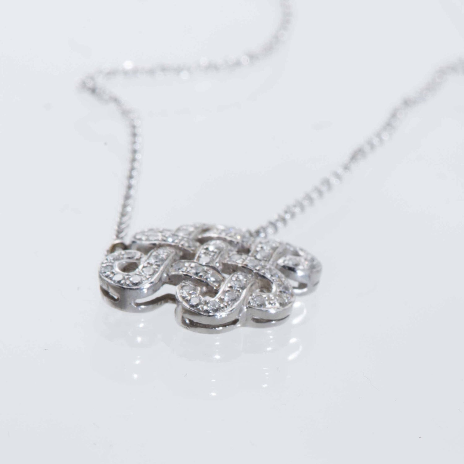 Diamond Set Chinese Knot Necklace