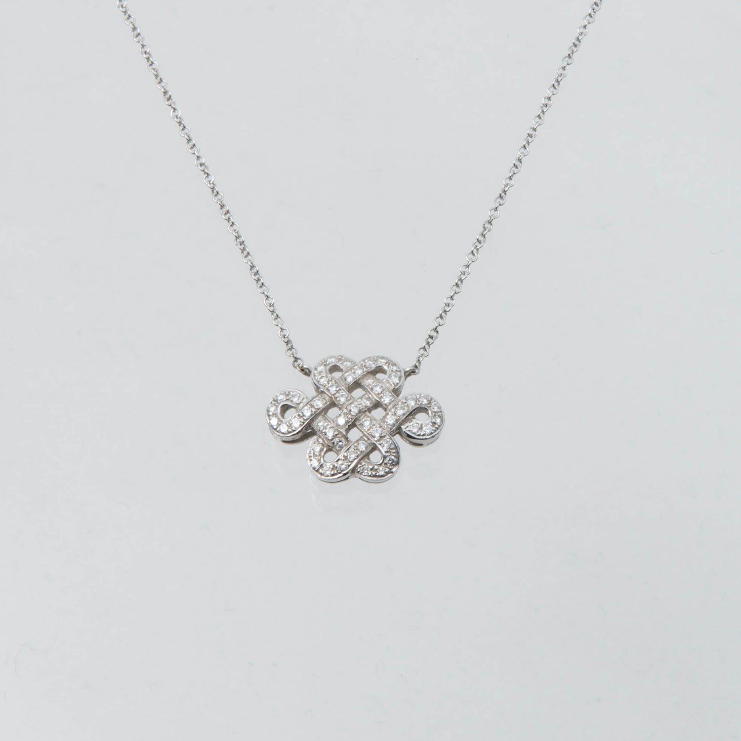 Diamond Set Chinese Knot Necklace