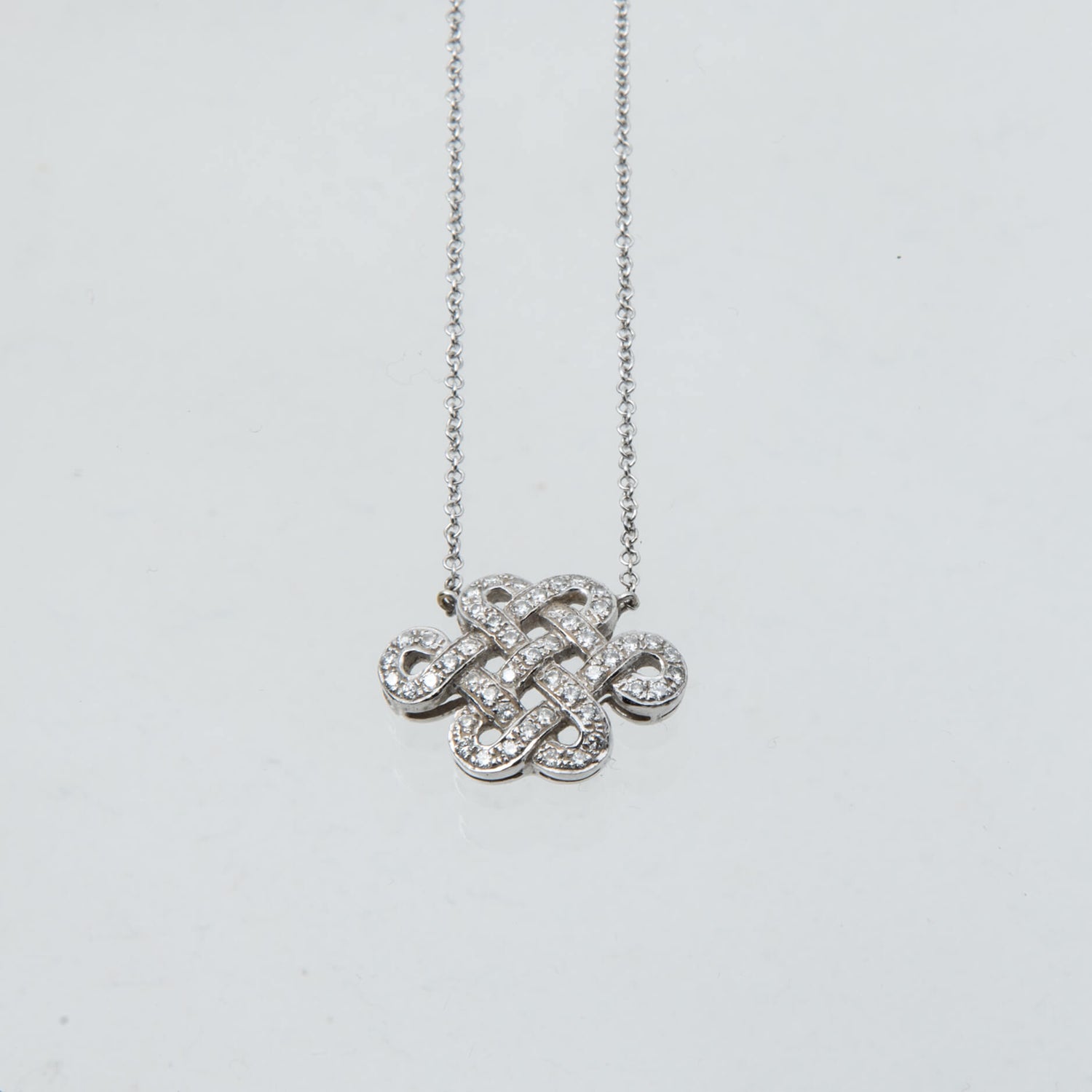 Diamond Set Chinese Knot Necklace