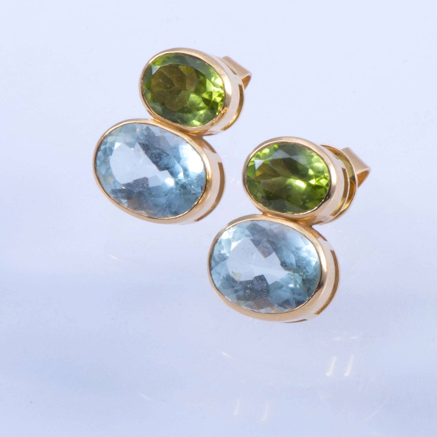 Peridot And Blue Topaz Earrings