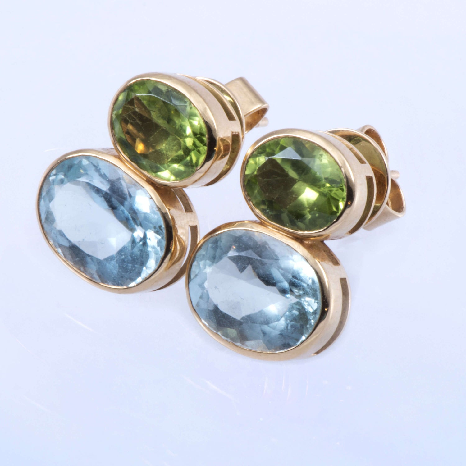 Peridot And Blue Topaz Earrings