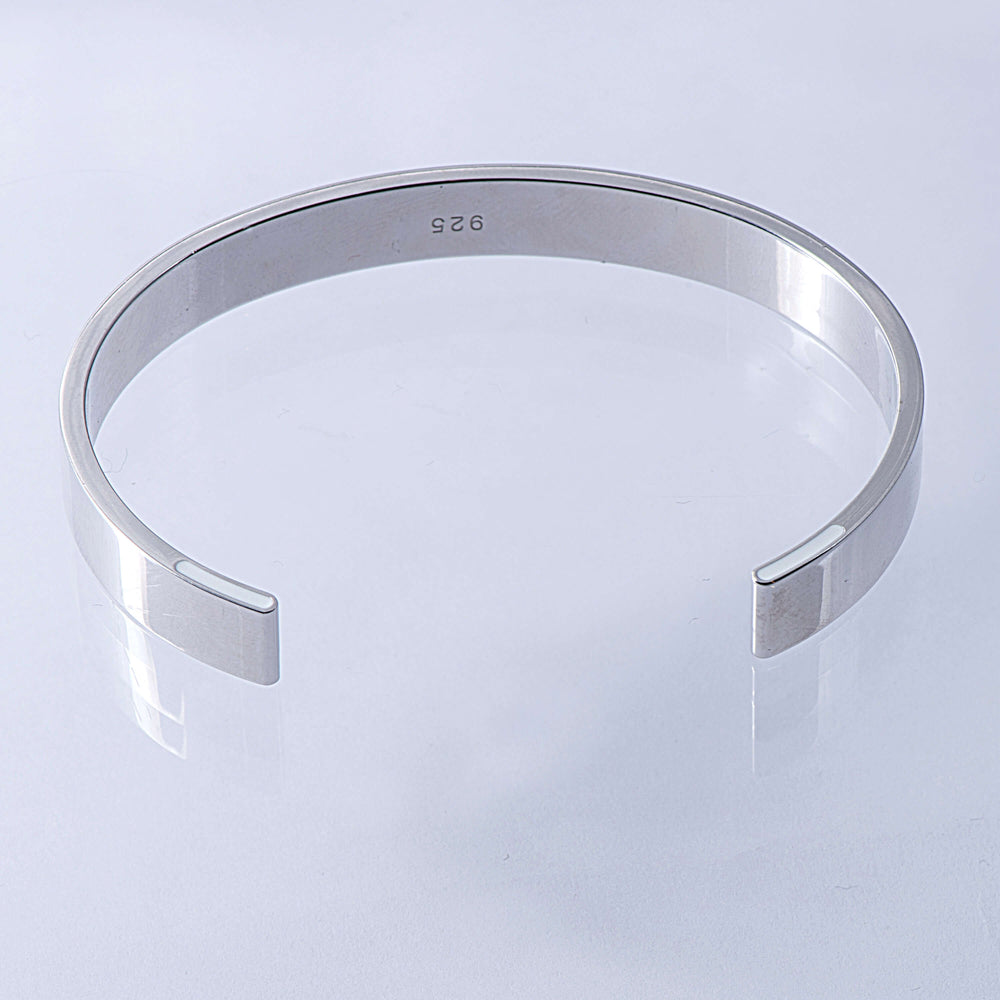 Sterling Silver and Enamel Torque Bangle