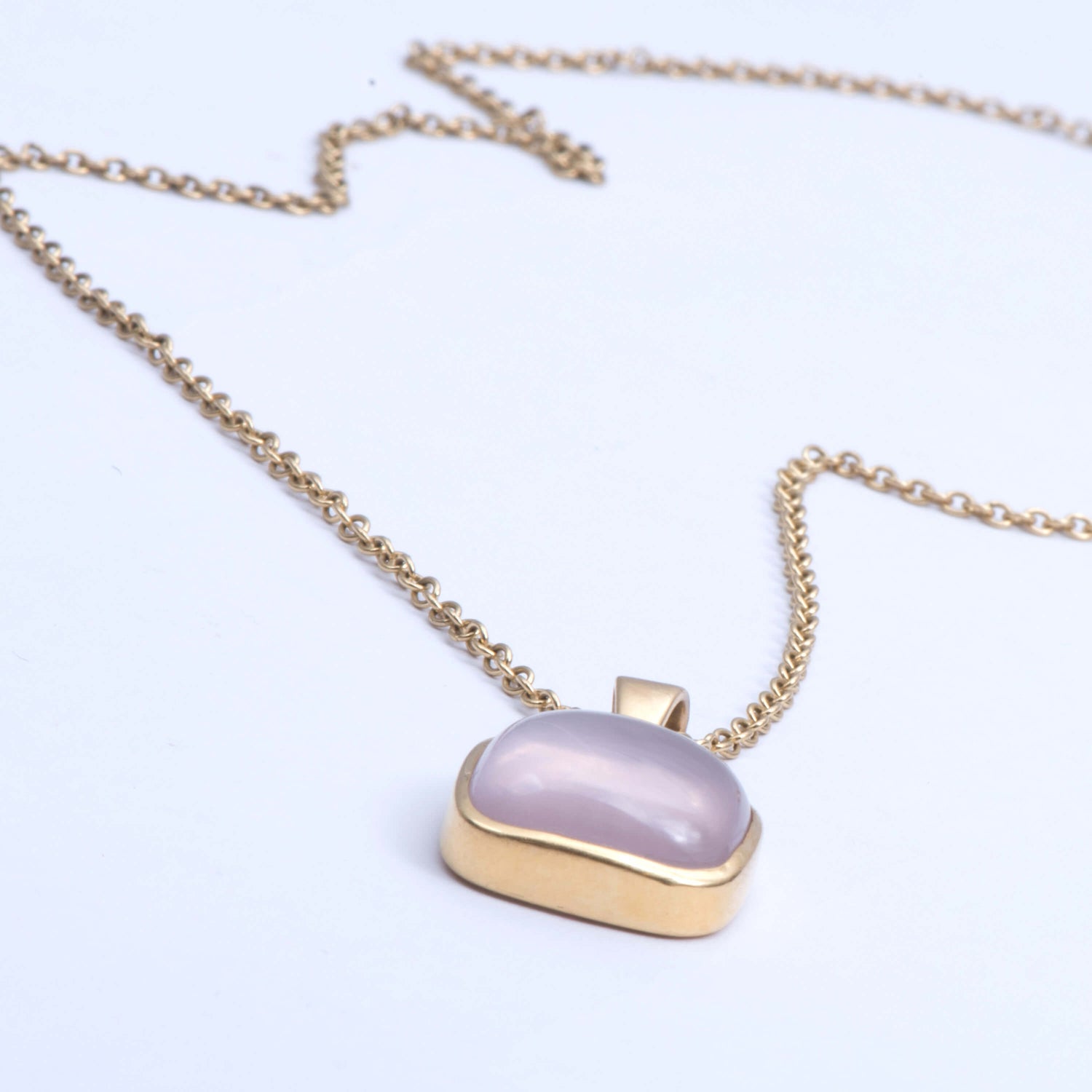 Cushion Rose Quartz Pendant
