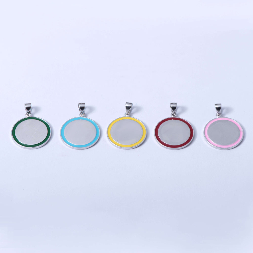 Sterling Silver and Enamel 'Divot' Disk