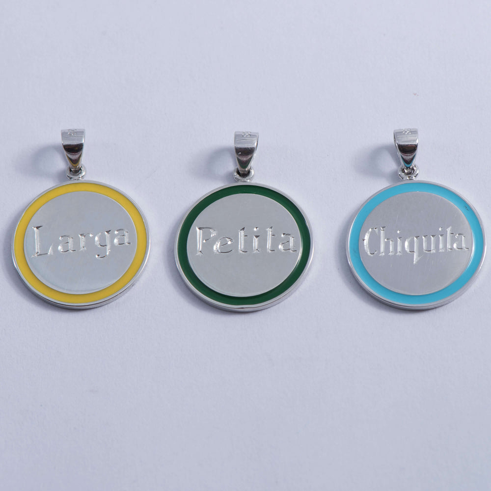 Sterling Silver and Enamel 'Divot' Disk