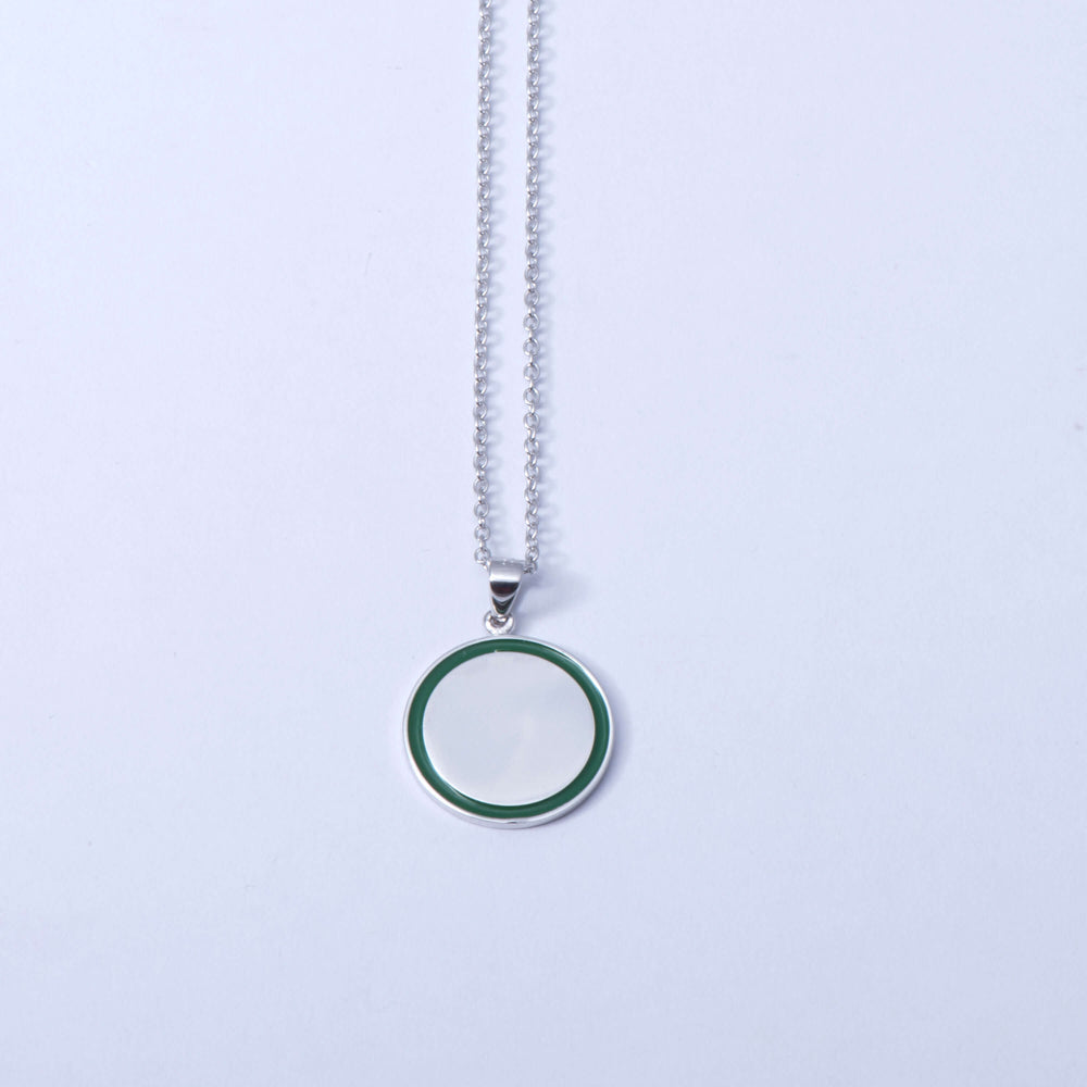 Sterling Silver and Enamel 'Divot' Disk