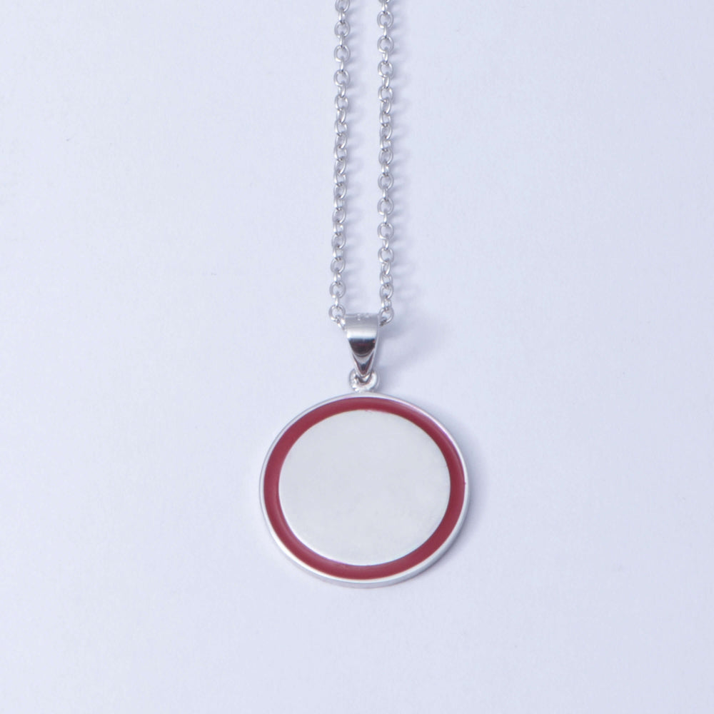 Sterling Silver and Enamel 'Divot' Disk
