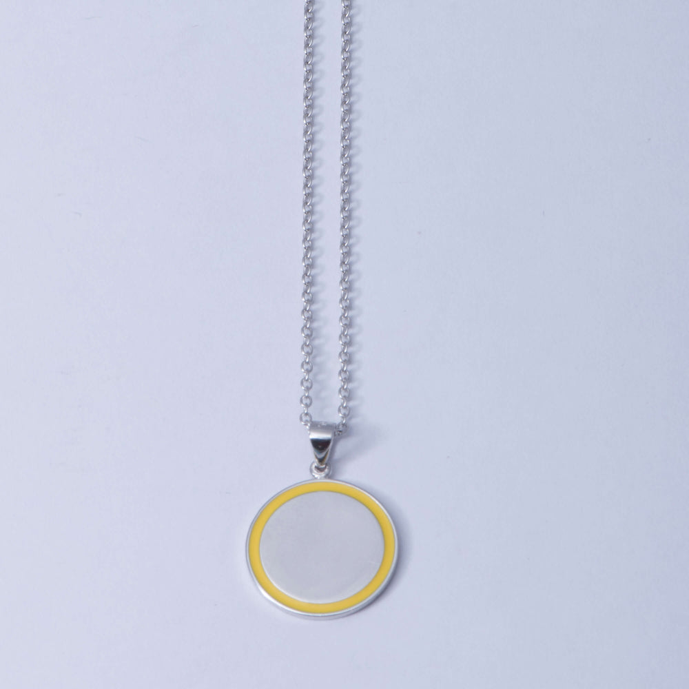 Sterling Silver and Enamel 'Divot' Disk