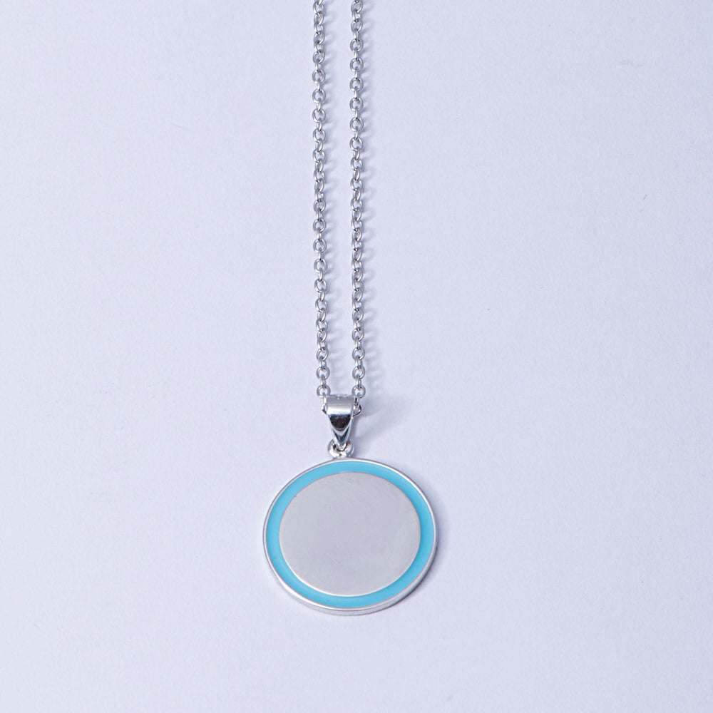 Sterling Silver and Enamel 'Divot' Disk