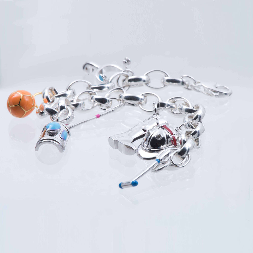 Sterling Silver and Pink Enamel Whip Charm