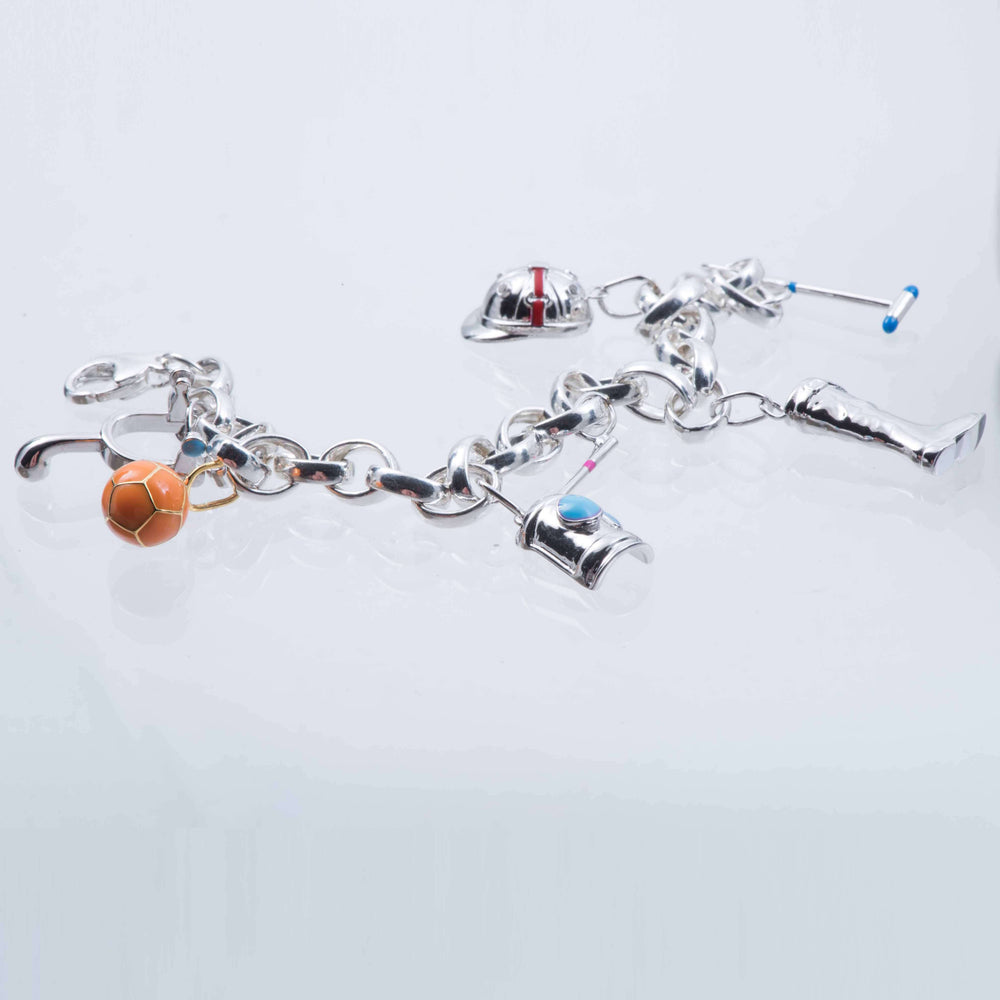 Sterling Silver and Blue Enamel 'Neck Shot' Mallet Charm