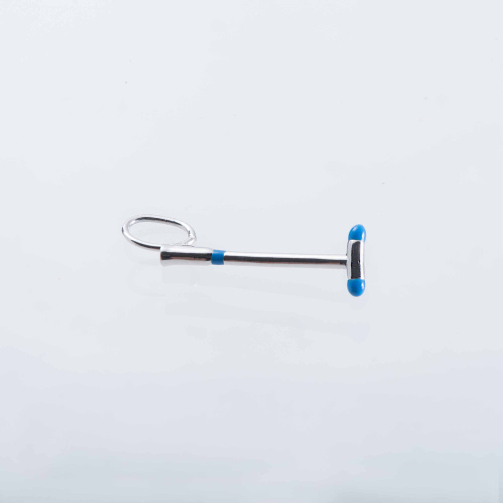 Sterling Silver and Blue Enamel 'Neck Shot' Mallet Charm