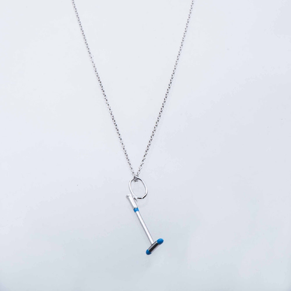 Sterling Silver and Blue Enamel 'Neck Shot' Mallet Charm