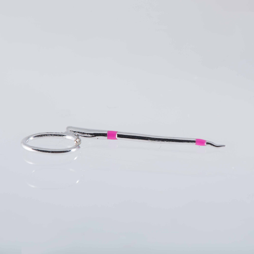 Sterling Silver and Pink Enamel Whip Charm