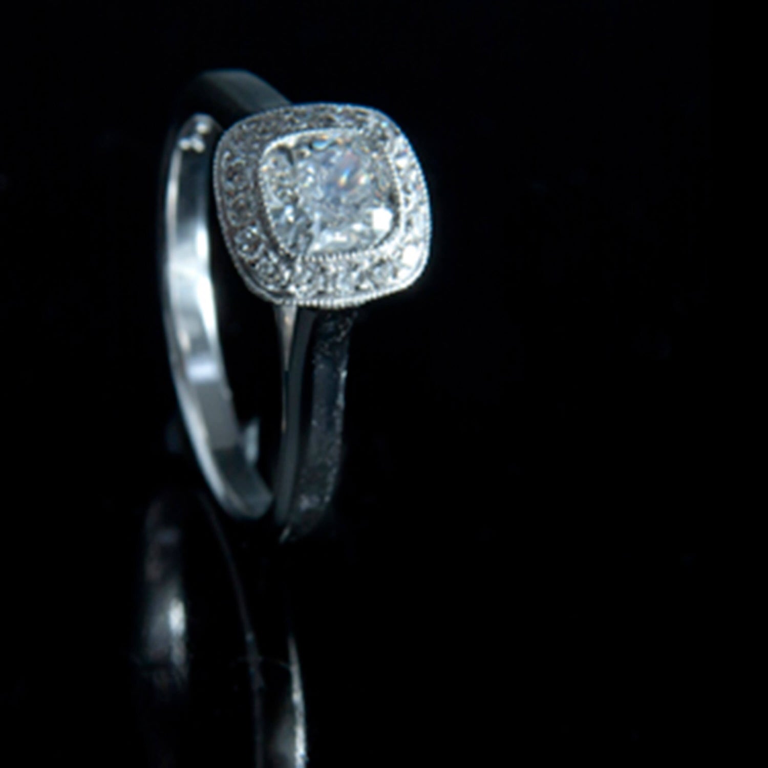 Asscher Cut Diamond Cluster Ring