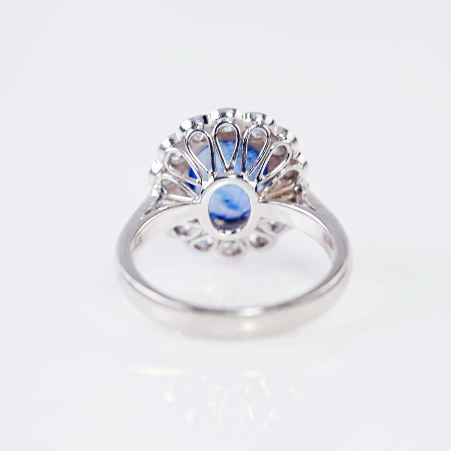 Sapphire And Diamond Cluster Ring