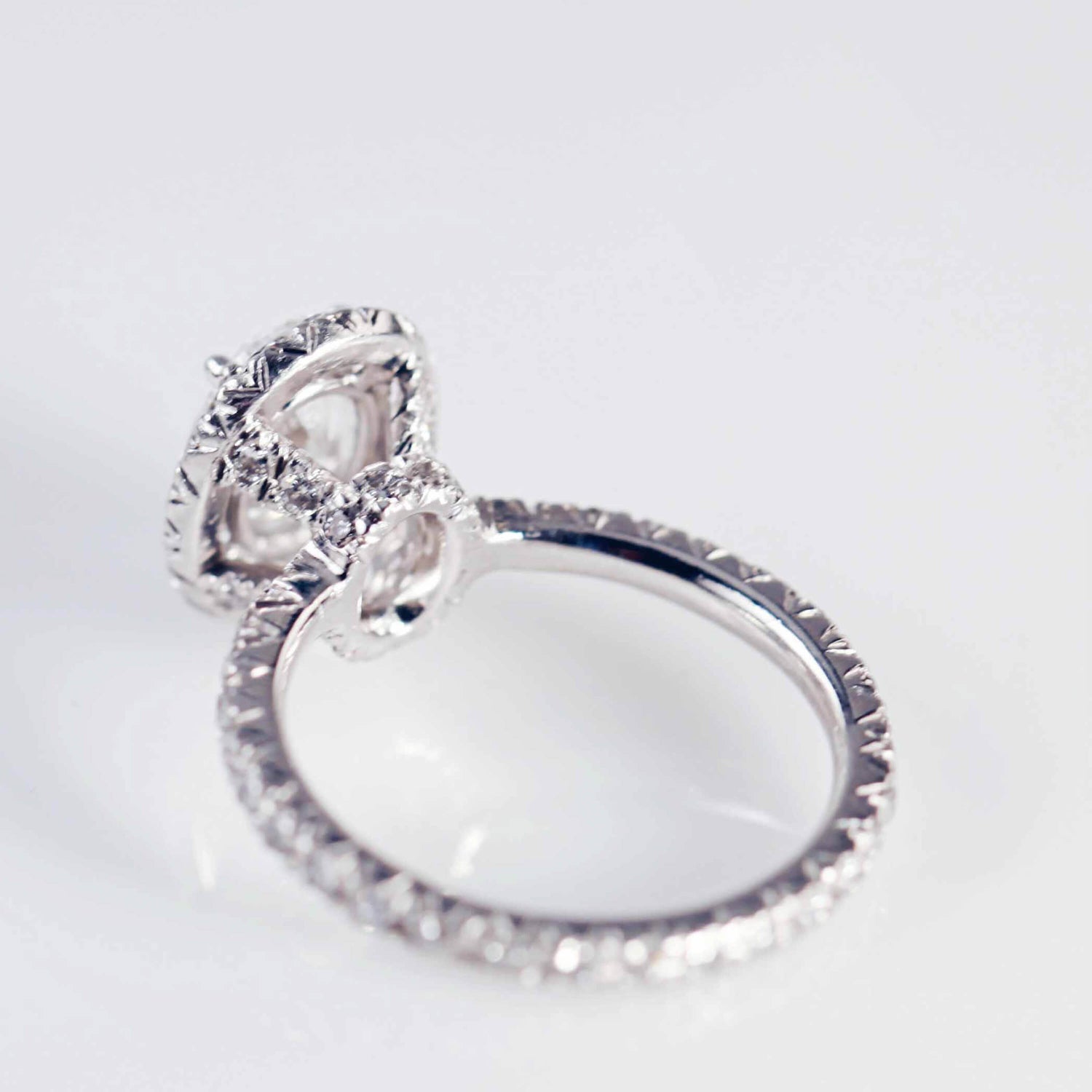 Oval Diamond Micro-Pave Set Cluster Ring