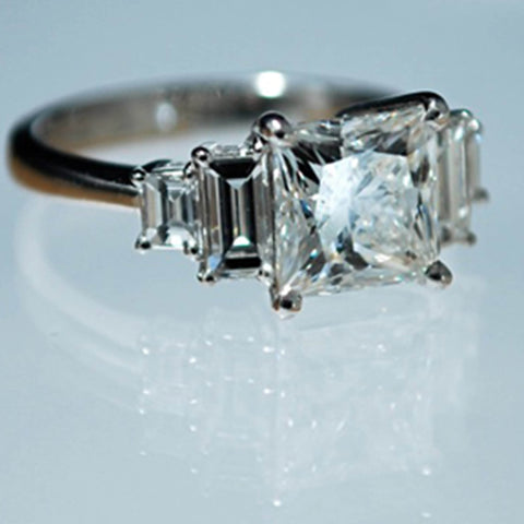 Princess Cut Diamond Art Deco Style Ring