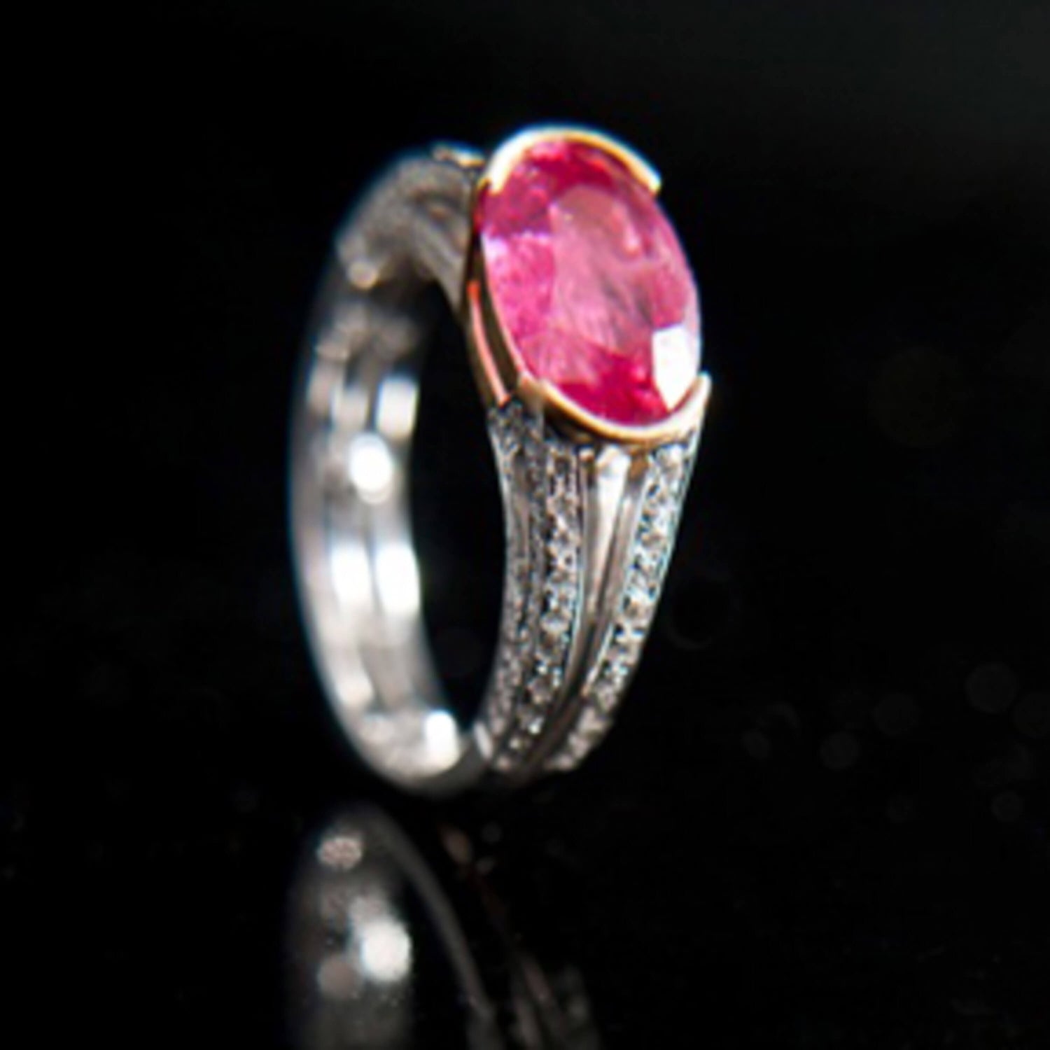 Oval Ruby And Diamond Ring