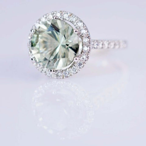 Green Sapphire And Diamond Ring
