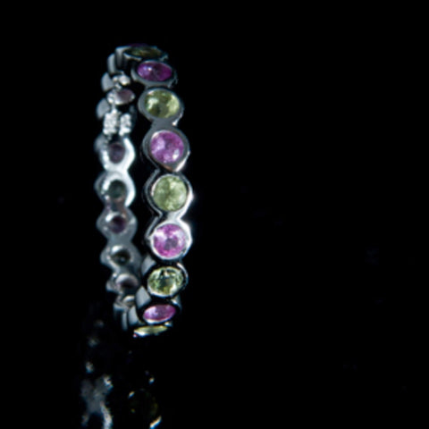 Peridot And Pink Sapphire Eternity Ring