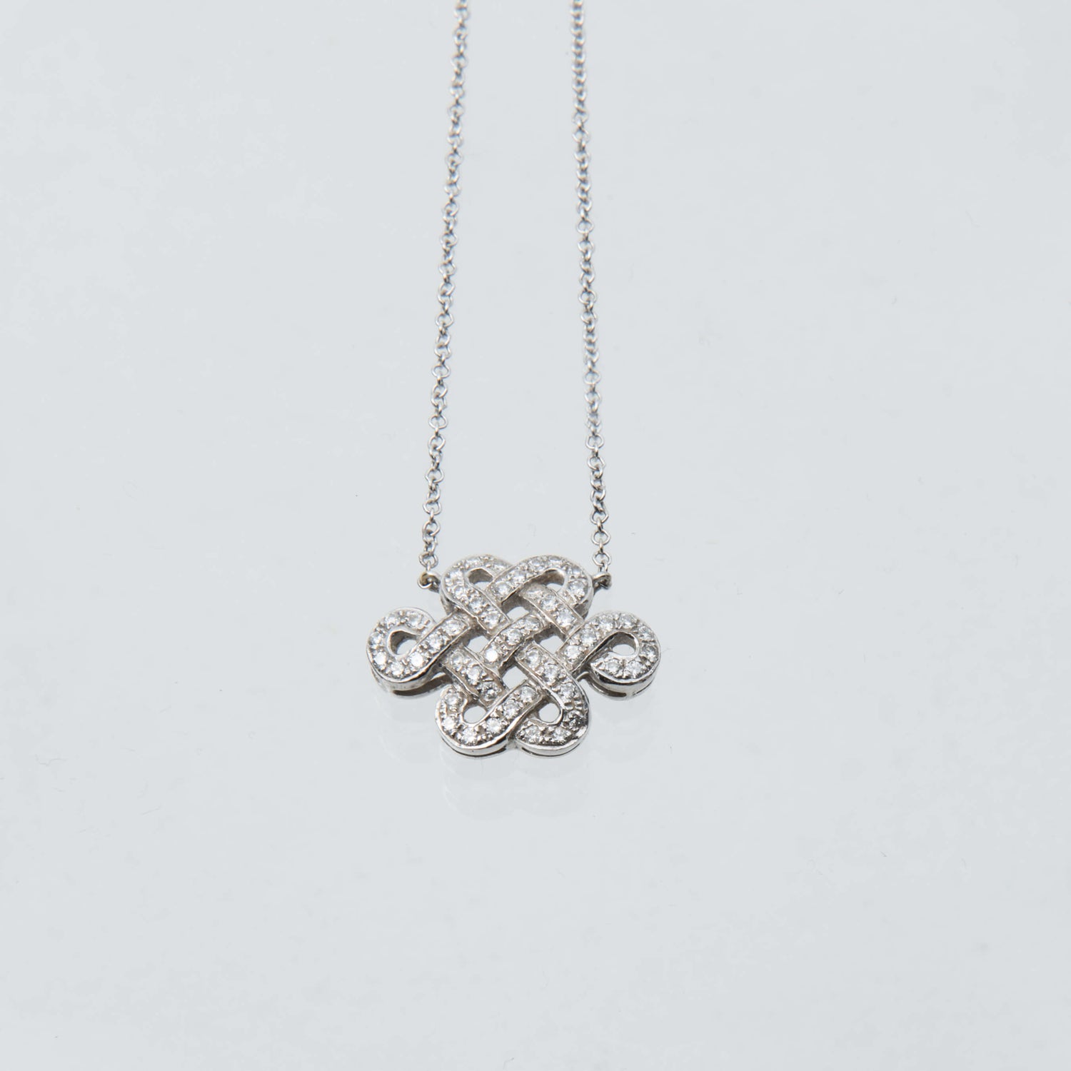 Diamond Set Chinese Knot Necklace