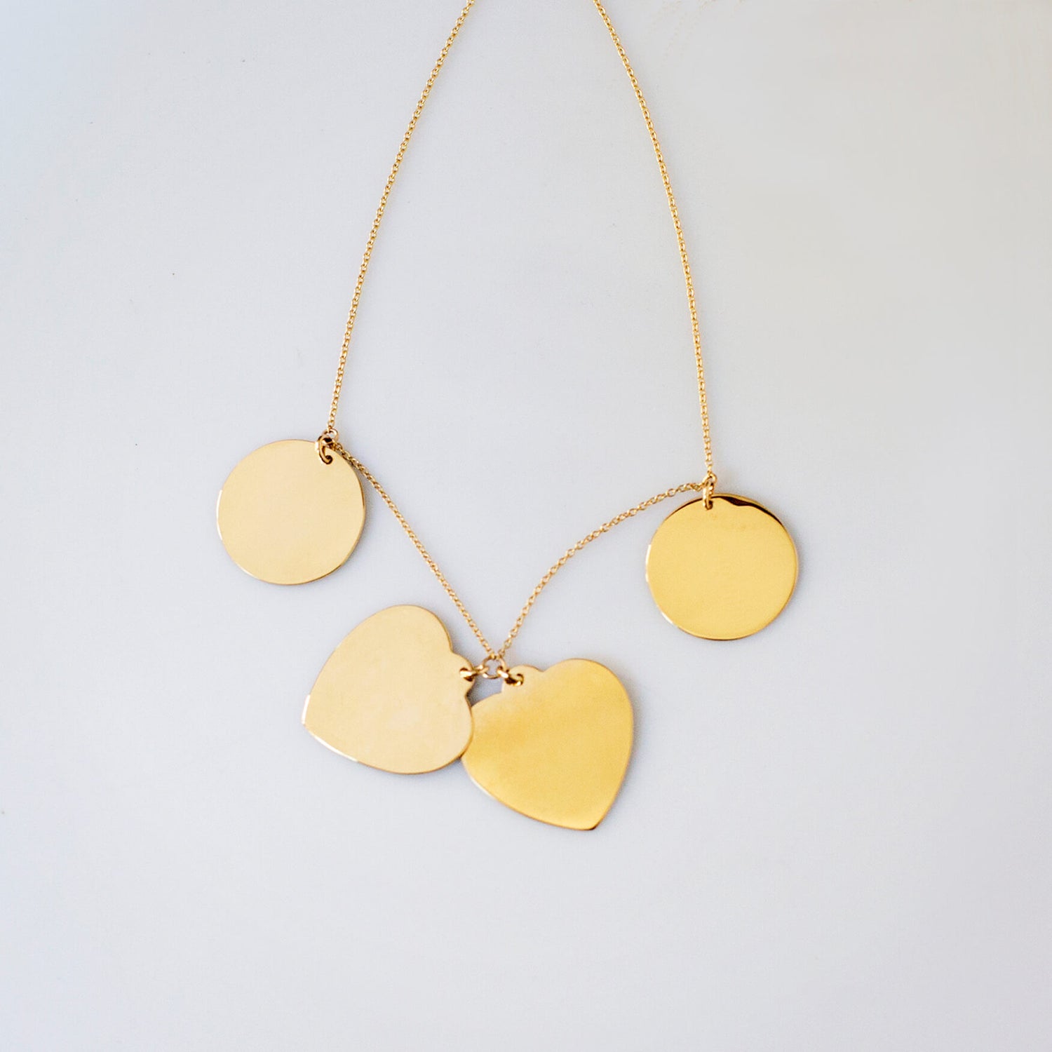 Gold Almond Multi Tag Necklace