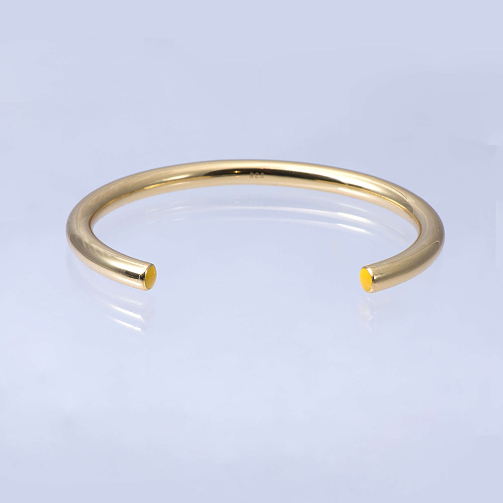 Sterling Silver and 18ct Gold Enamel Stacking Bangle
