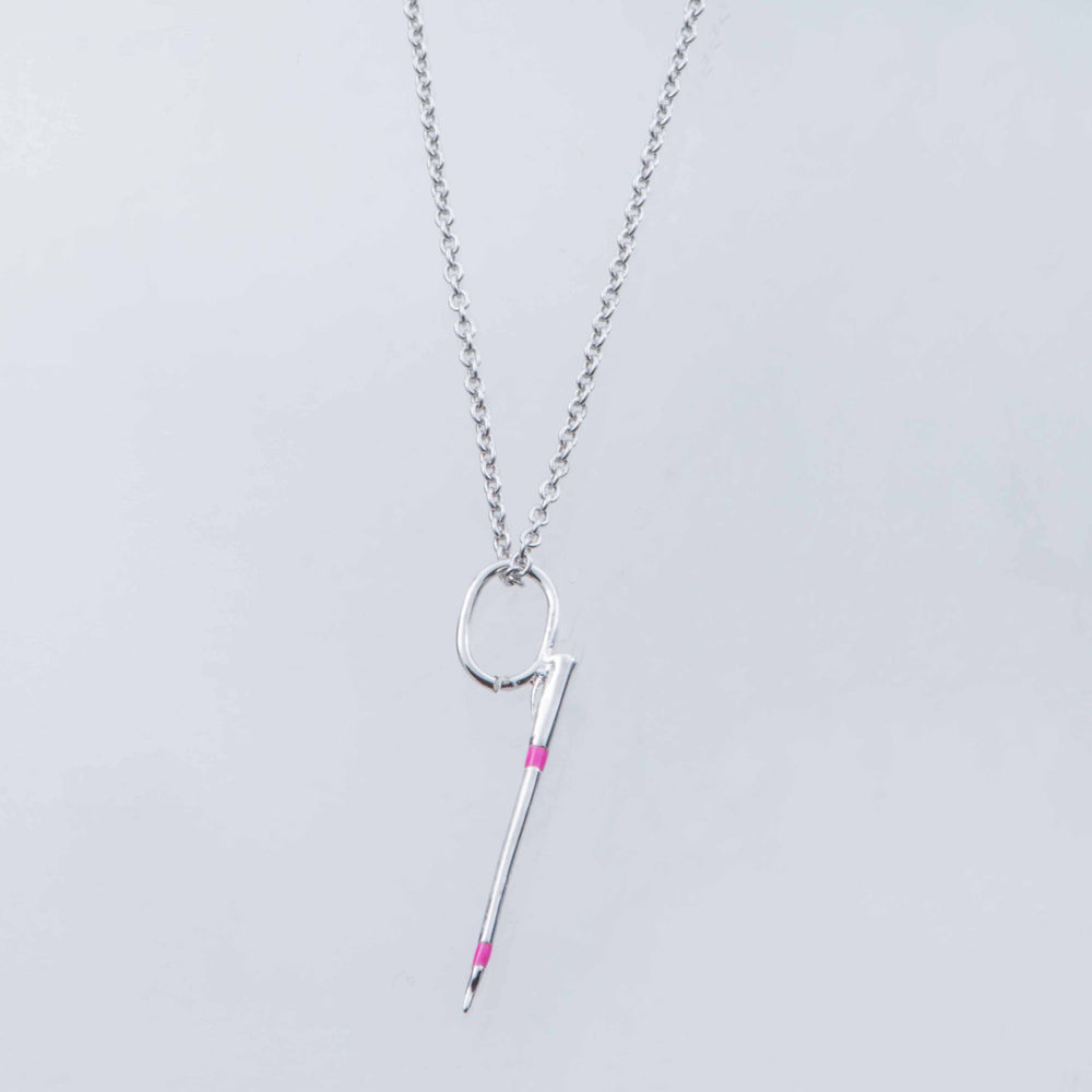 Sterling Silver and Pink Enamel Whip Charm