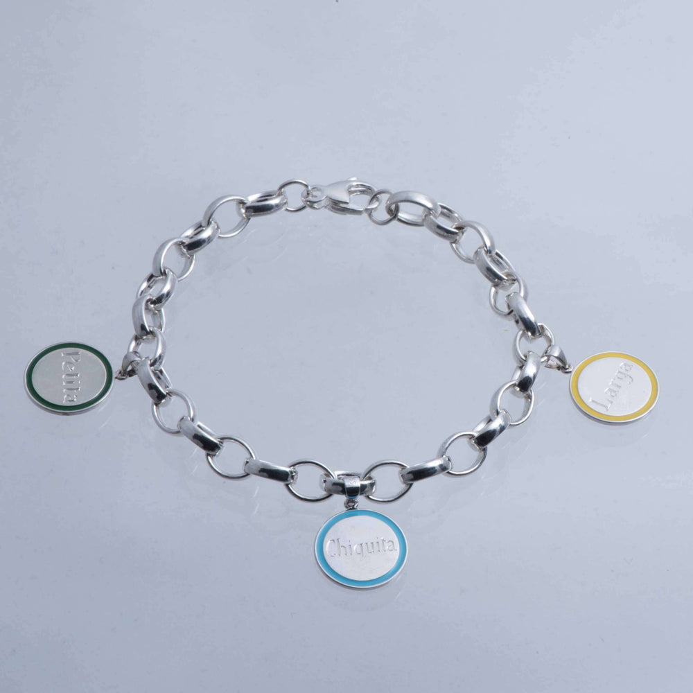 Sterling Silver and Enamel 'Divot' Disk